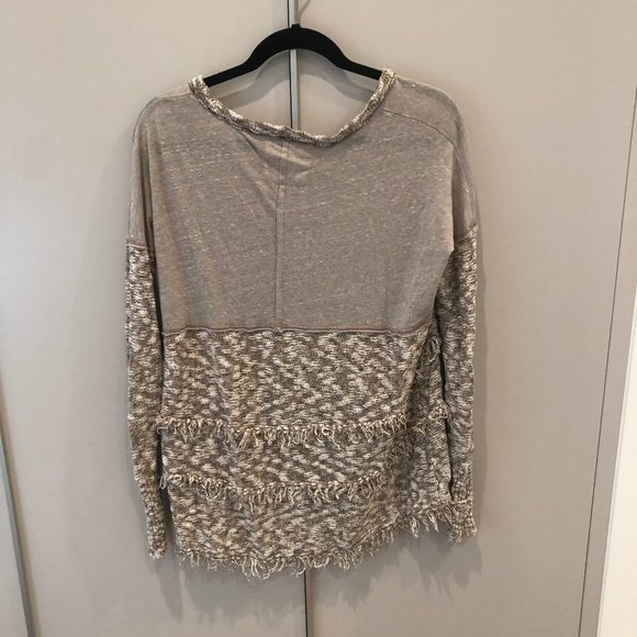 FREE PEOPLE Grey/Tan Sweater HOST PICK!!! - Picture 4 of 6